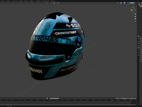 F1 Mercedes Helmets 2024 3Dモデル