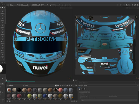 F1 Mercedes Helmets 2024 3Dモデル