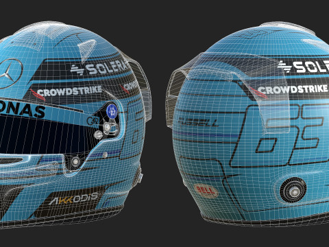 F1 Mercedes Helmets 2024 3Dモデル