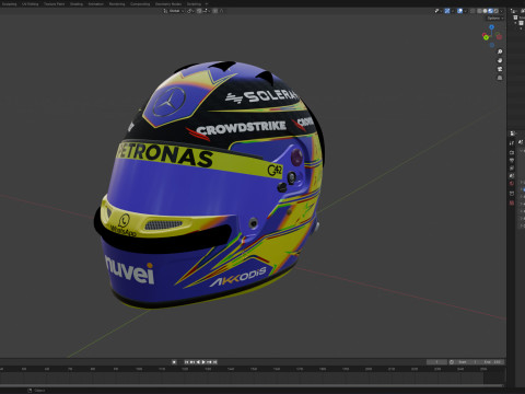 F1 Mercedes Helmets 2024 3Dモデル