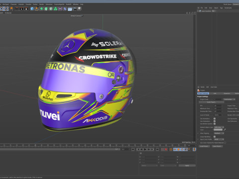 F1 Mercedes Helmets 2024 3Dモデル