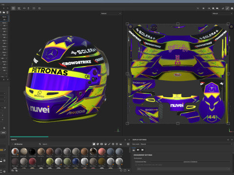 F1 Mercedes Helmets 2024 3Dモデル