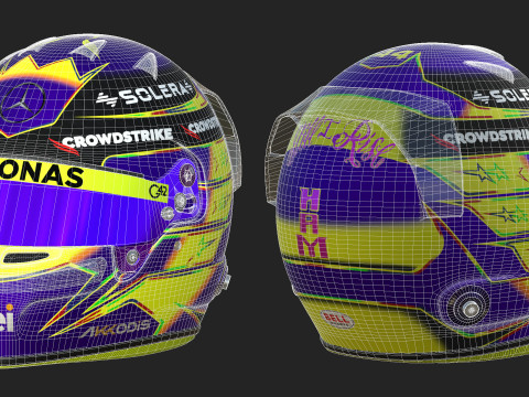 F1 Mercedes Helmets 2024 3Dモデル