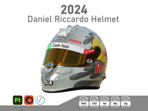 F1 Daniel Riccardo Helmet 2024 Model 3D