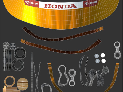 F1 Yuki Tsunoda Helmet 2024 3D मॉडल