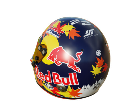 F1 Yuki Tsunoda Helmet 2024 3D मॉडल
