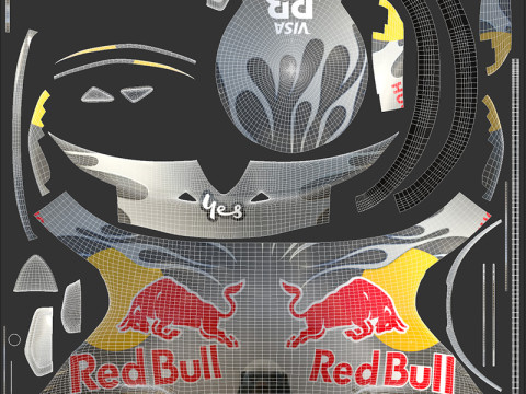 F1 Racing Bulls Helmets 2024 Modèle 3D