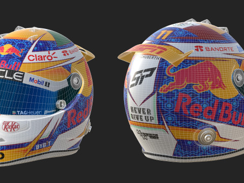 F1 Checo Peres Helmet 2024 3Dモデル