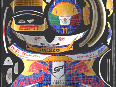 F1 Checo Peres Helmet 2024 3Dモデル