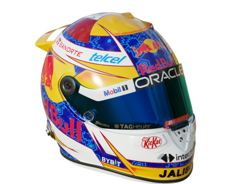 F1 Checo Peres Helmet 2024 3Dモデル