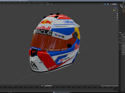 F1 Verstappen Helmet 2024 3D 模型
