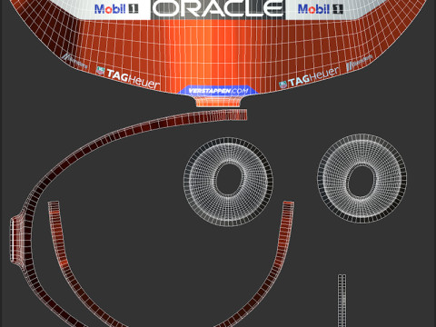 F1 Verstappen Helmet 2024 3D 模型