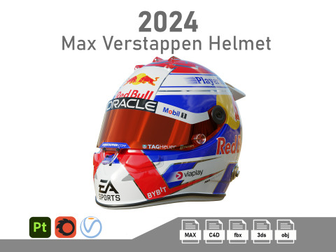 F1 Verstappen Helmet 2024 Model 3D