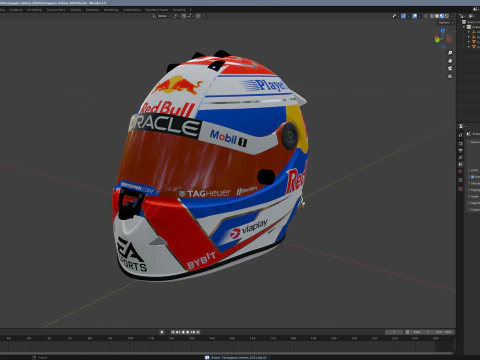 F1 Red-Bull Helmets 2024 3D Model