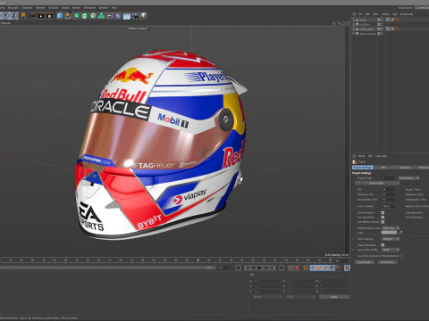 F1 Red-Bull Helmets 2024 3D Model