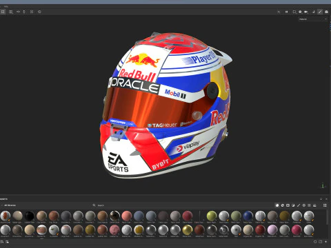 F1 Red-Bull Helmets 2024 3D Model