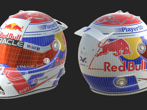 F1 Red-Bull Helmets 2024 3D Model