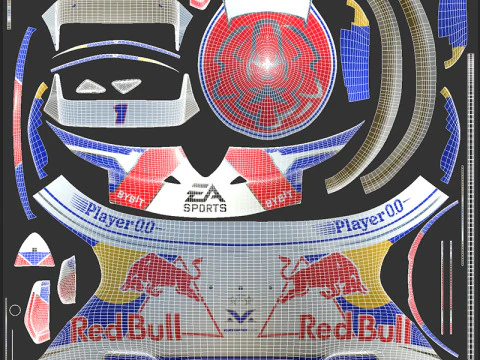 F1 Red-Bull Helmets 2024 3D Model