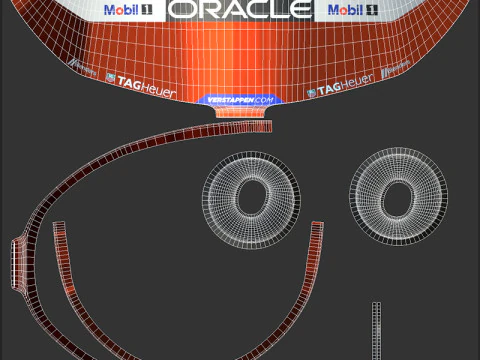 F1 Red-Bull Helmets 2024 3D Model