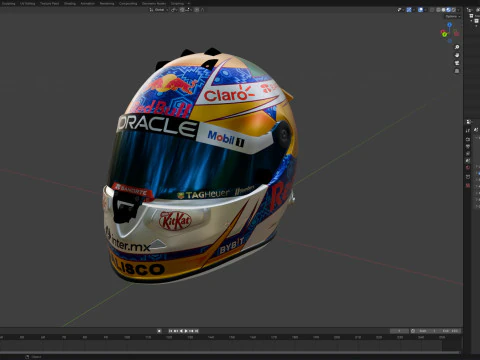 F1 Red-Bull Helmets 2024 3D Model