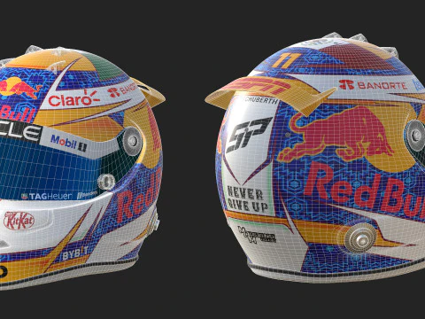 F1 Red-Bull Helmets 2024 3D Model