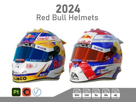 F1 Red-Bull Helmets 2024 Model 3D