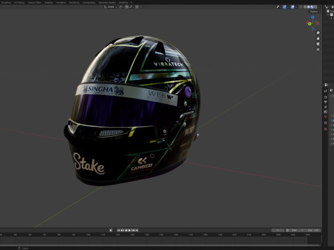 F1 Guanyu Zhou Helmet 2024 Modelo 3D