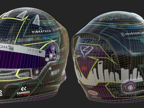 F1 Guanyu Zhou Helmet 2024 Modelo 3D
