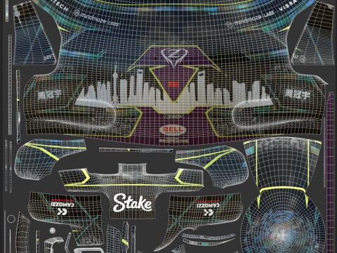 F1 Guanyu Zhou Helmet 2024 Modelo 3D