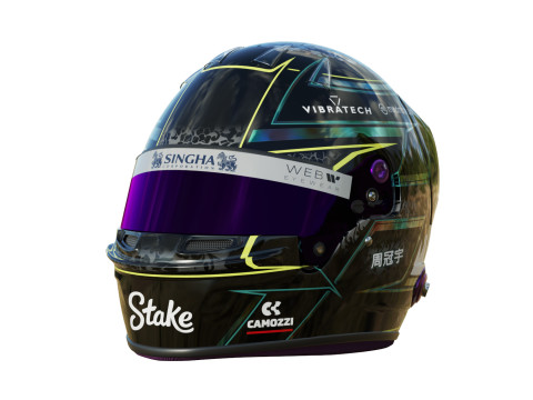 F1 Guanyu Zhou Helmet 2024 Modelo 3D