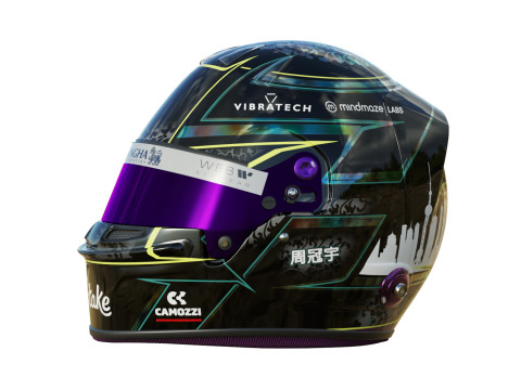 F1 Guanyu Zhou Helmet 2024 Modelo 3D