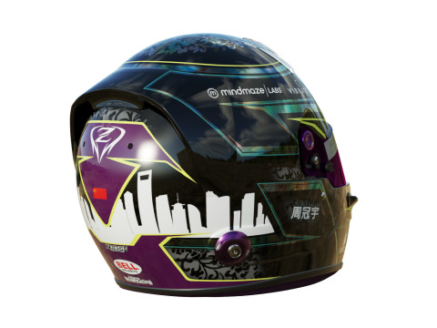 F1 Guanyu Zhou Helmet 2024 Modelo 3D