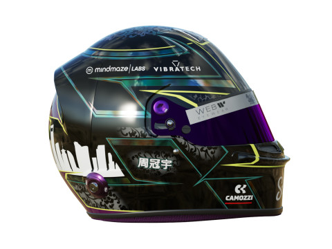 F1 Guanyu Zhou Helmet 2024 Modelo 3D