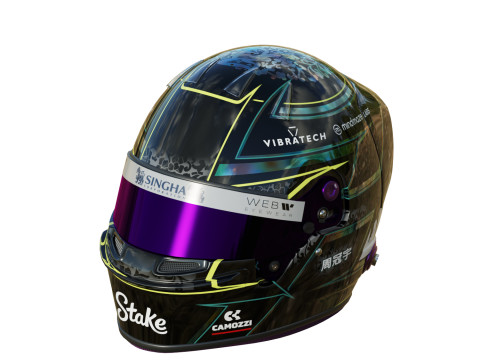 F1 Guanyu Zhou Helmet 2024 Modelo 3D