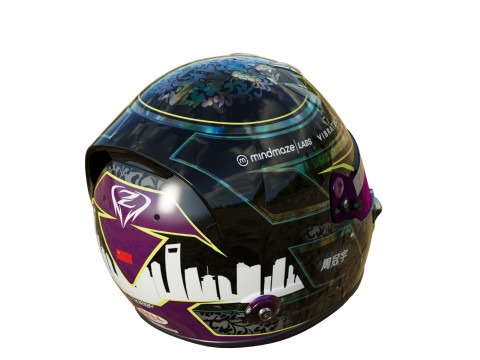 F1 Guanyu Zhou Helmet 2024 Modelo 3D