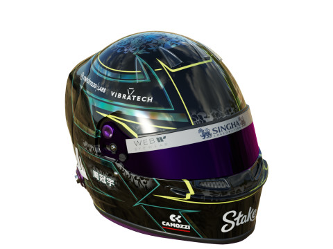 F1 Guanyu Zhou Helmet 2024 Modelo 3D