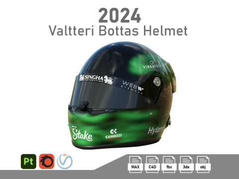 F1 Valtteri Bottas Helmet 2024 Model 3D