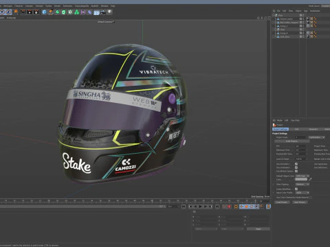 F1 Stake Sauber Helmets 2024 3D Model