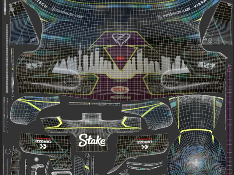 F1 Stake Sauber Helmets 2024 3D Model