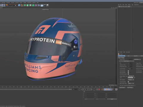 F1 Alex Albon Helmet 2024 3D Model
