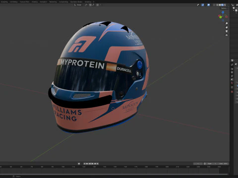 F1 Alex Albon Helmet 2024 3D Model