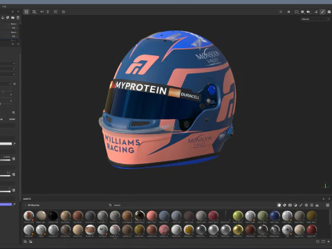 F1 Alex Albon Helmet 2024 3D Model