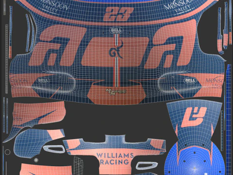 F1 Alex Albon Helmet 2024 3D Model