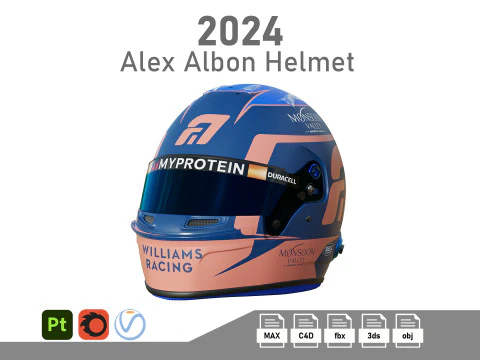 Casco F1 Alex Albon 2024 Modelo 3D