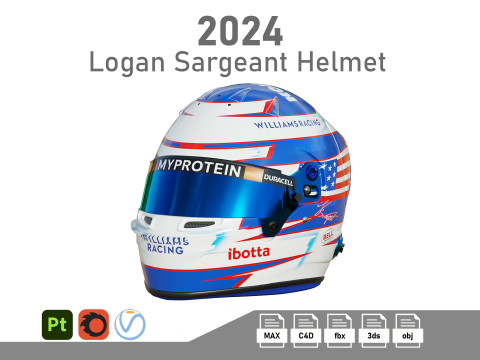 F1 Logan Sergeant Helmet 2024 Model 3D