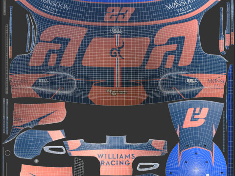 F1 Williams Helmets 2024 3D-Modell