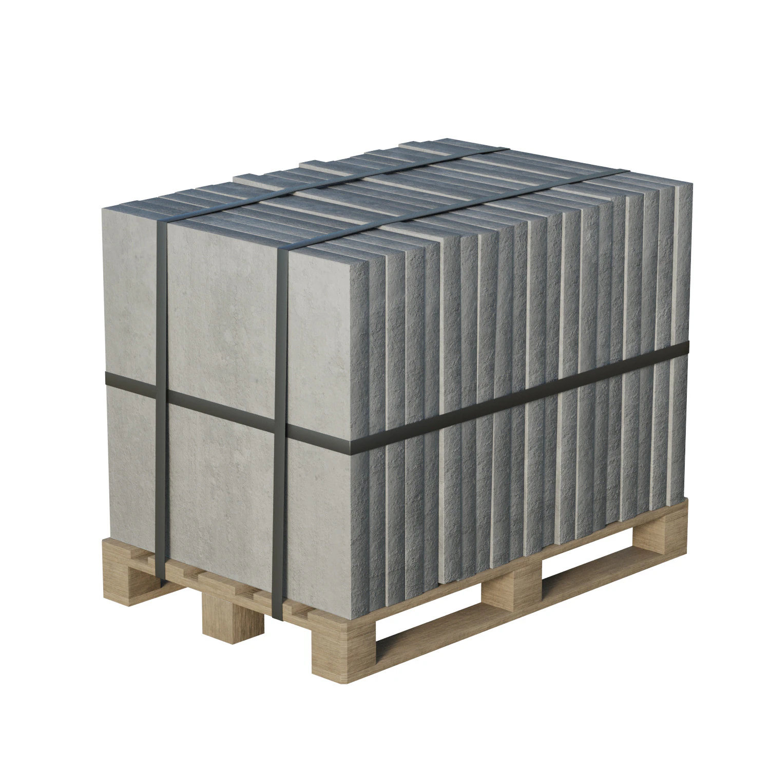 Concrete Slabs On Wooden Pallet 3D Model .c4d .max .obj .3ds .fbx .stl .blend 