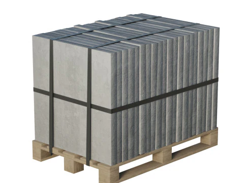 Concrete Slabs On Wooden Pallet 3D Model