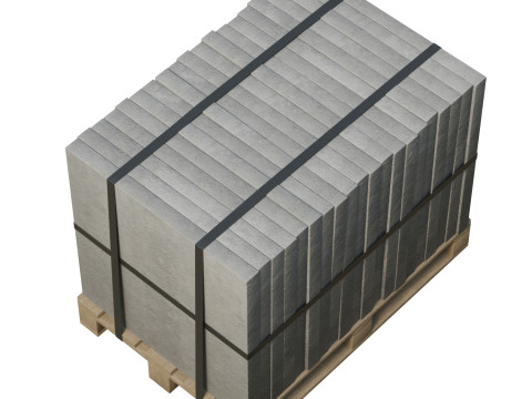 Concrete Slabs On Wooden Pallet 3D Модель