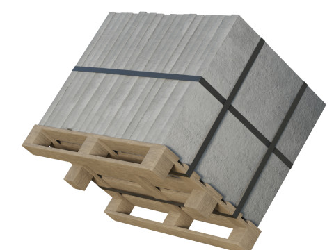 Concrete Slabs On Wooden Pallet 3D Модель
